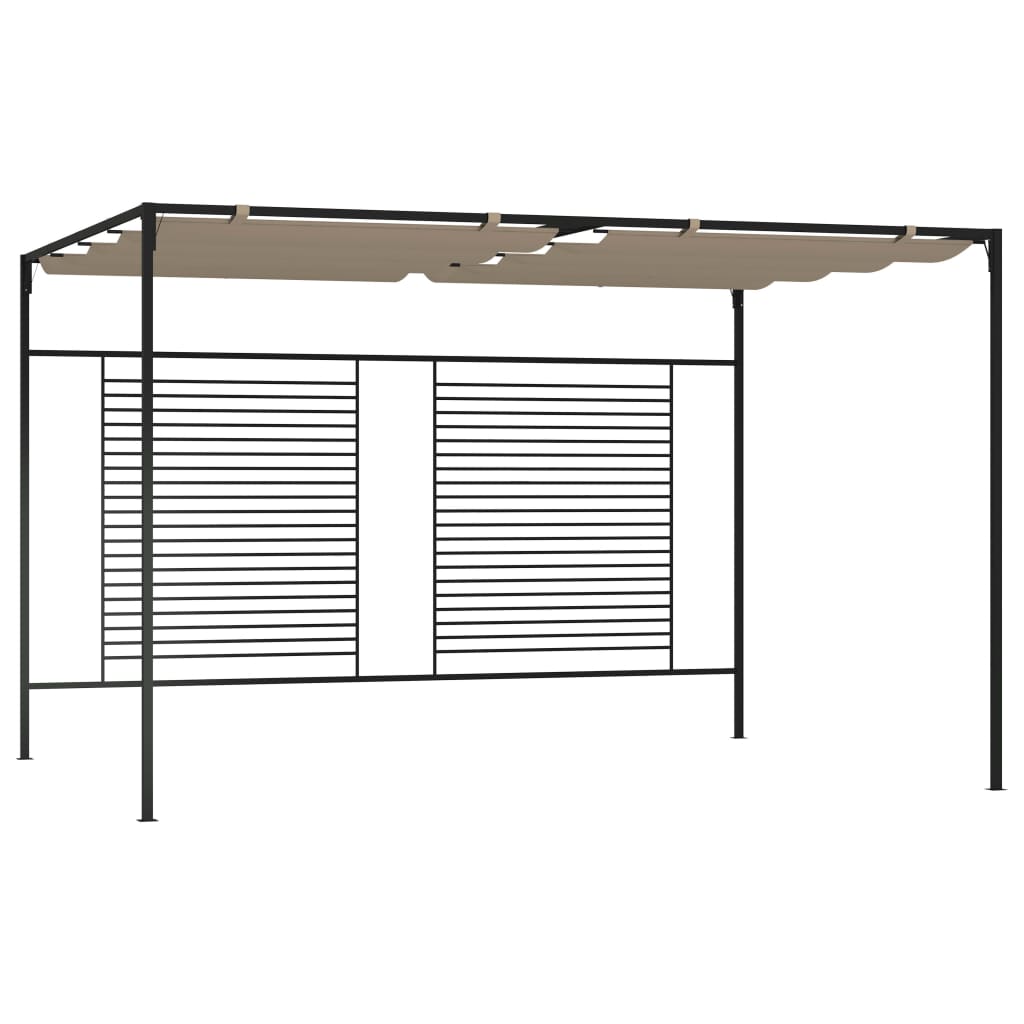 vidaXL Gazebo with Retractable Roof 3x4x2,3 m Taupe 180 g/m² 1