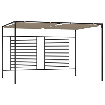 vidaXL Gazebo with Retractable Roof 3x4x2,3 m Taupe 180 g/m² 1