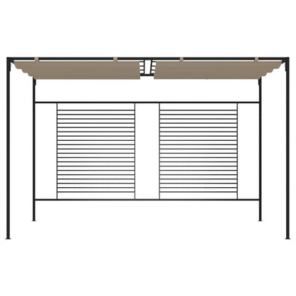 vidaXL Gazebo with Retractable Roof 3x4x2,3 m Taupe 180 g/m² 2