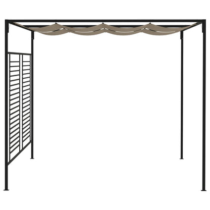 vidaXL Gazebo with Retractable Roof 3x4x2,3 m Taupe 180 g/m² 3