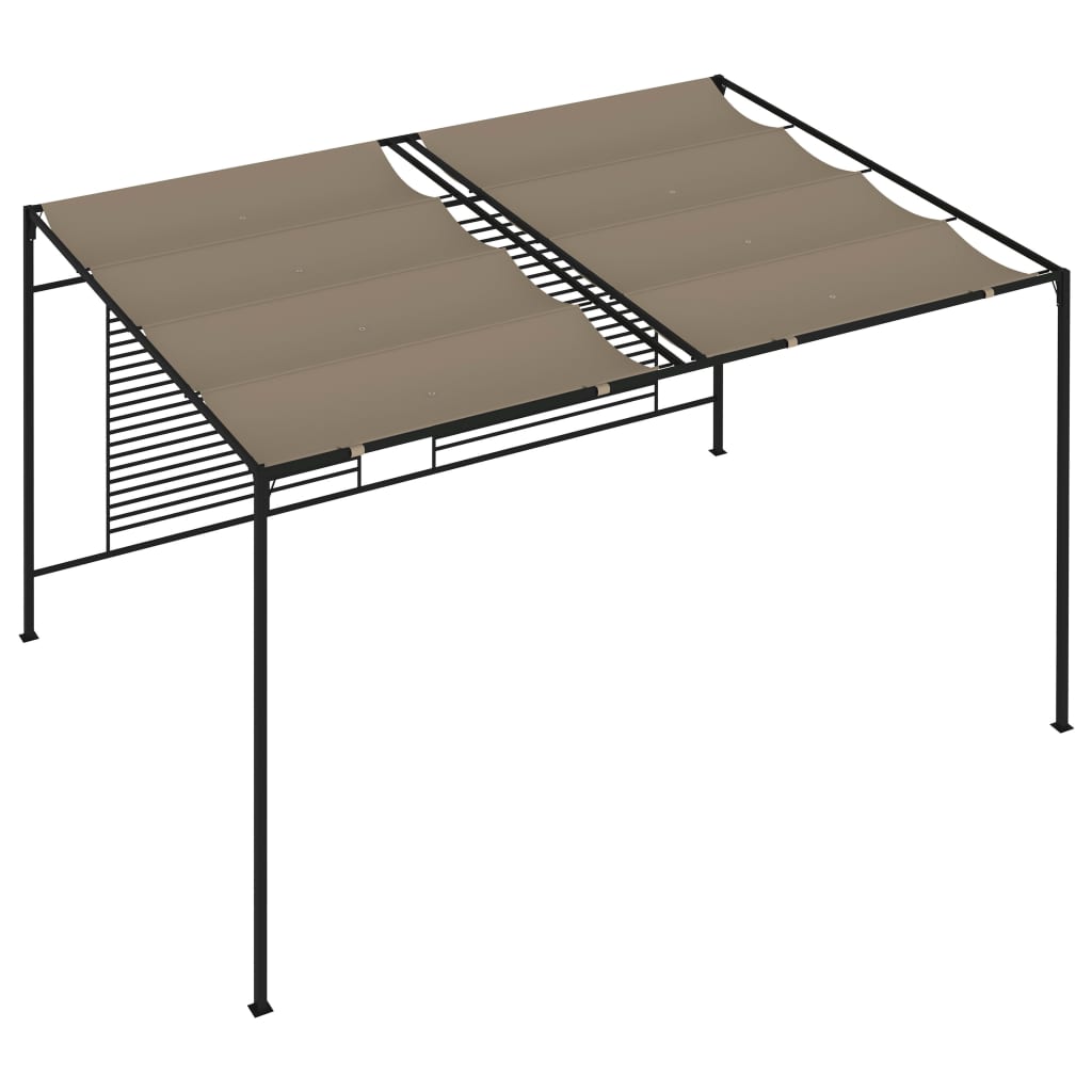 vidaXL Gazebo with Retractable Roof 3x4x2,3 m Taupe 180 g/m² 4
