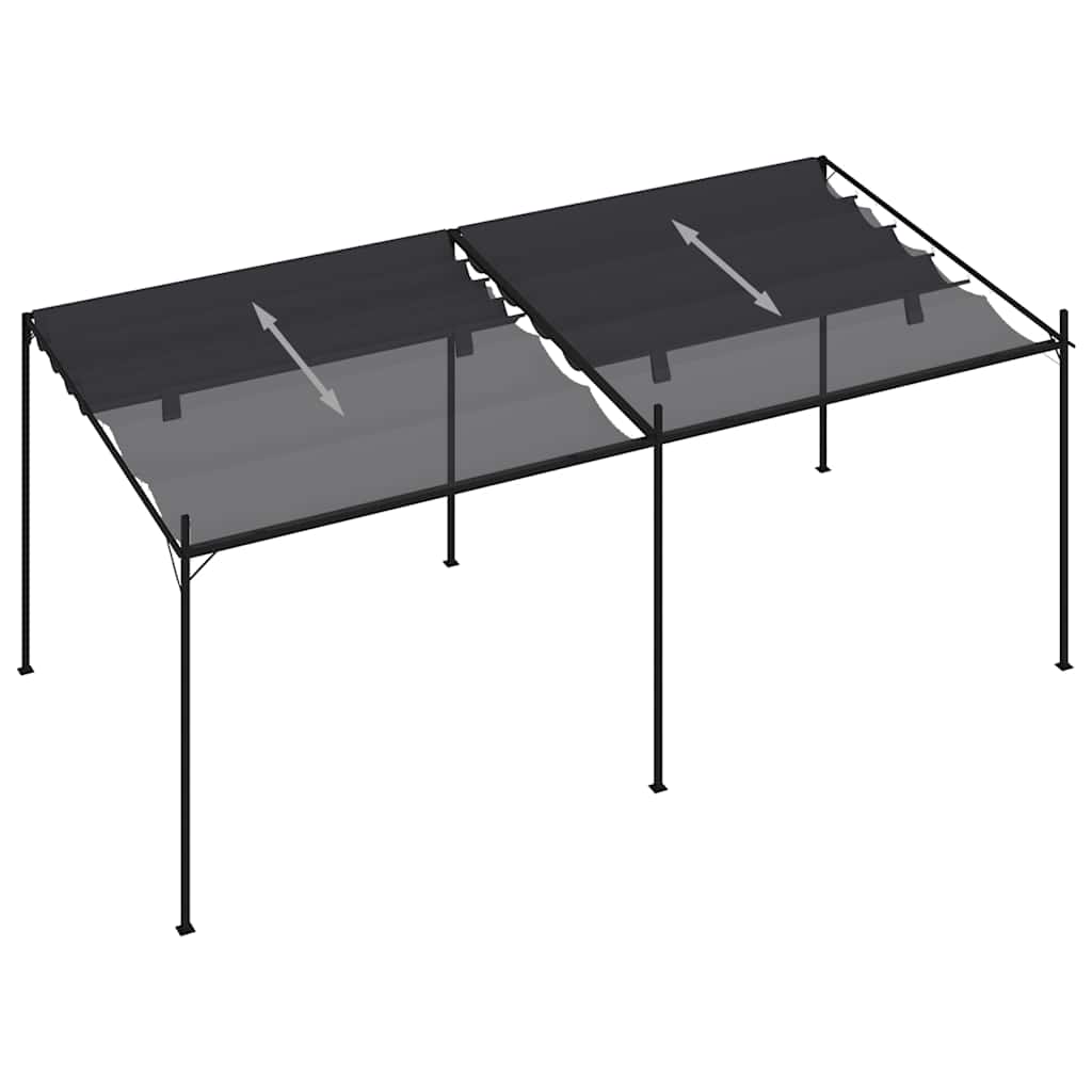 vidaXL Gazebo with Retractable Roof 600x300x233 cm Anthracite 6