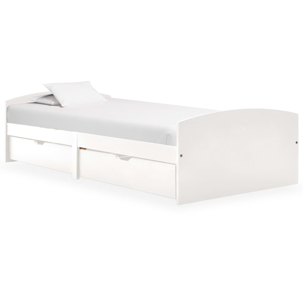 vidaXL Bed Frame with 2 Drawers without Mattress White 90x200 cm 1