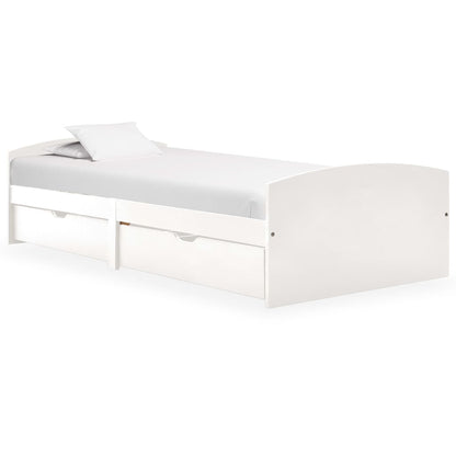 vidaXL Bed Frame with 2 Drawers without Mattress White 90x200 cm 1