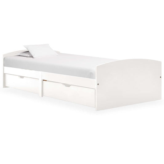 vidaXL Bed Frame with 2 Drawers without Mattress White 90x200 cm 1
