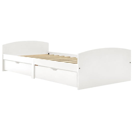 vidaXL Bed Frame with 2 Drawers without Mattress White 90x200 cm 2