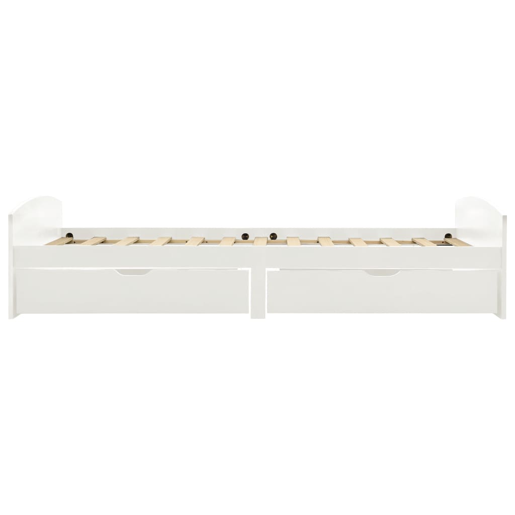 vidaXL Bed Frame with 2 Drawers without Mattress White 90x200 cm 4