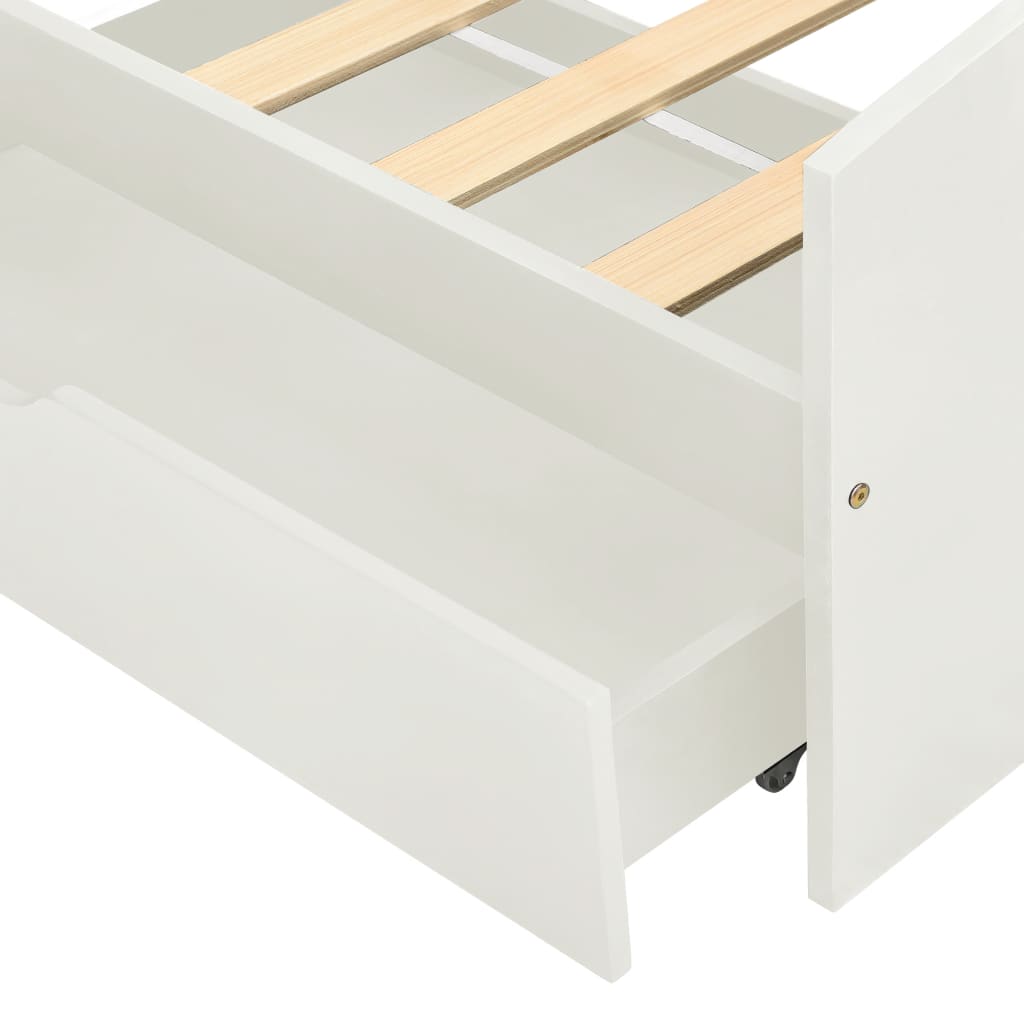 vidaXL Bed Frame with 2 Drawers without Mattress White 90x200 cm 6