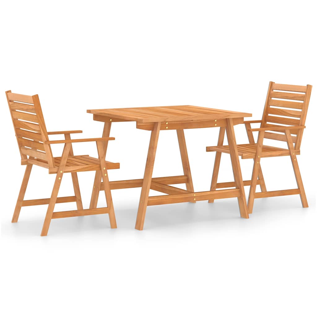 vidaXL 3 Piece Garden Dining Set Solid Acacia Wood 2
