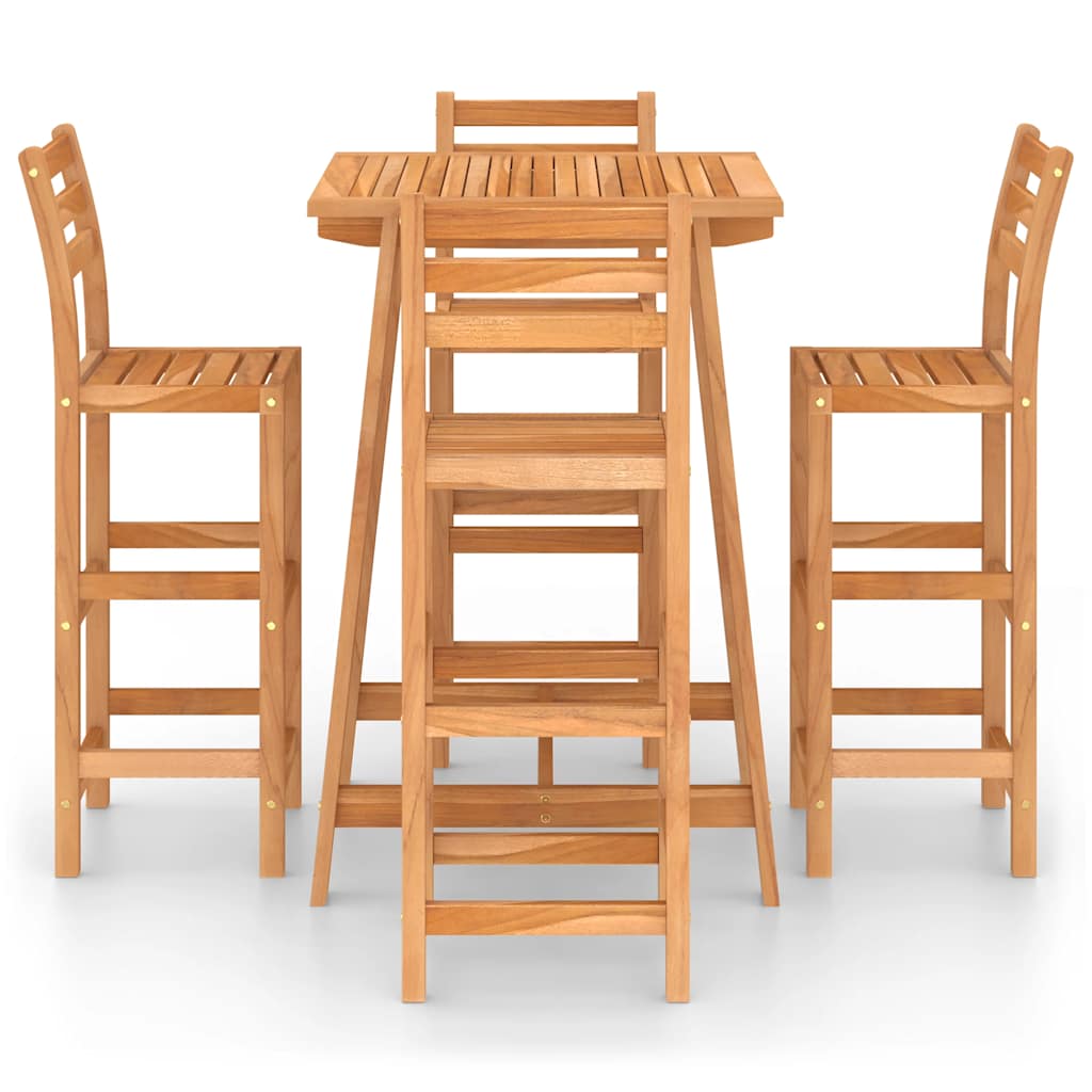vidaXL 5 Piece Outdoor Bar Set Solid Acacia Wood 3