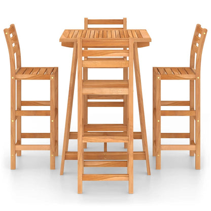vidaXL 5 Piece Outdoor Bar Set Solid Acacia Wood 3