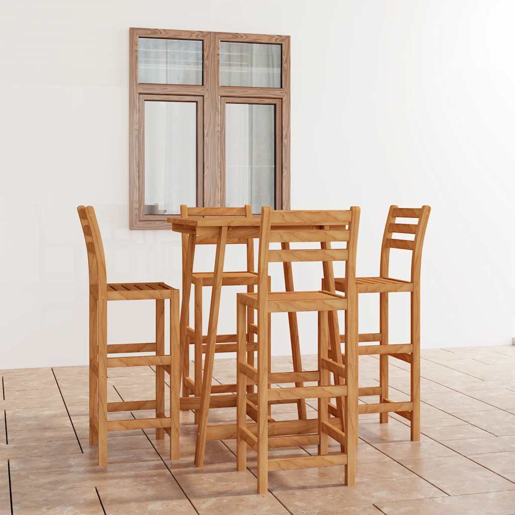 vidaXL 5 Piece Outdoor Bar Set Solid Acacia Wood 1