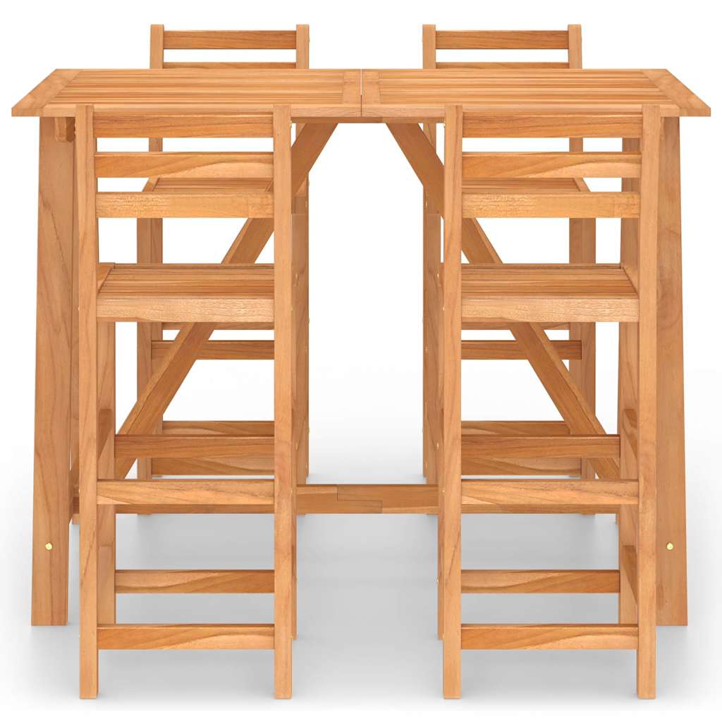 vidaXL 5 Piece Outdoor Bar Set Solid Acacia Wood 3
