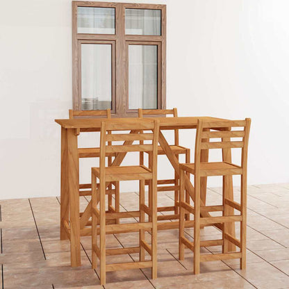 vidaXL 5 Piece Outdoor Bar Set Solid Acacia Wood 1