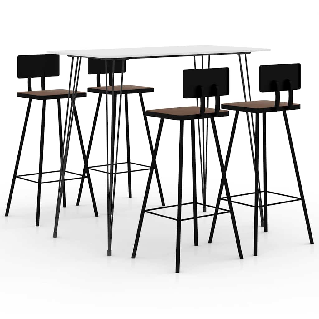 vidaXL 5 Piece Bar Set White 1