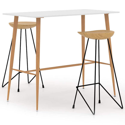 vidaXL 3 Piece Bar Set White 1