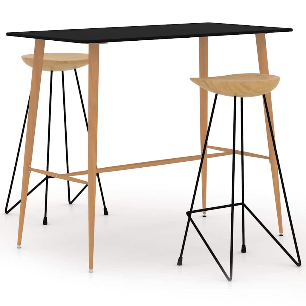 vidaXL 3 Piece Bar Set Black 1