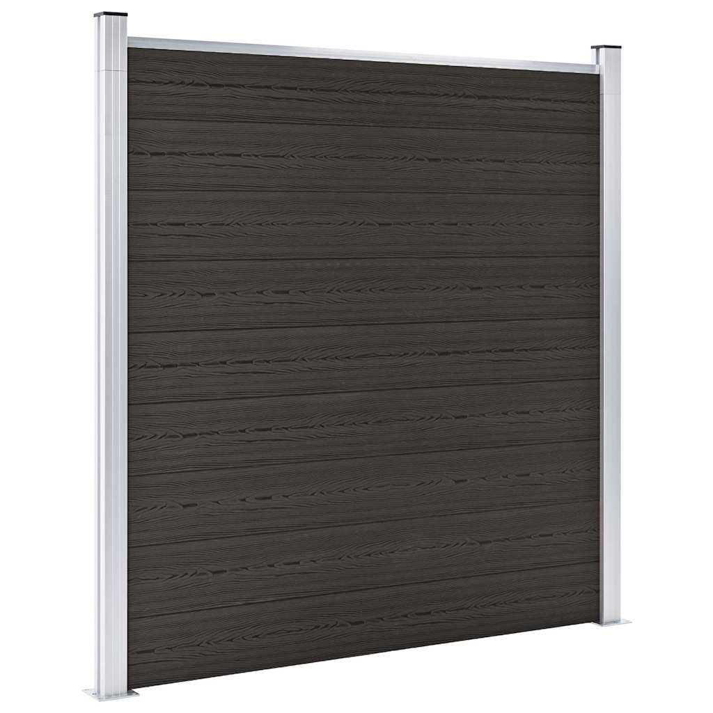 vidaXL Fence Panel WPC 175x186 cm Black
