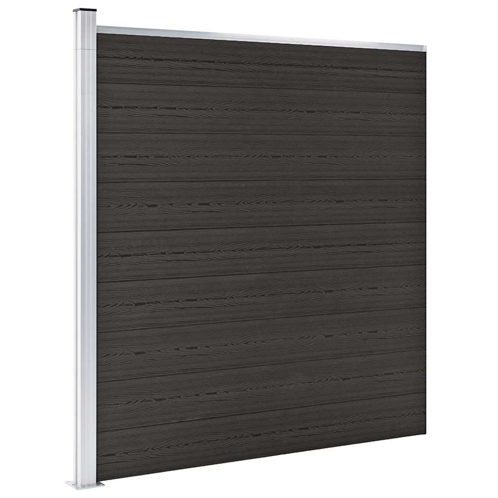 148973 vidaXL Fence Panel WPC 175x186 cm Black 1