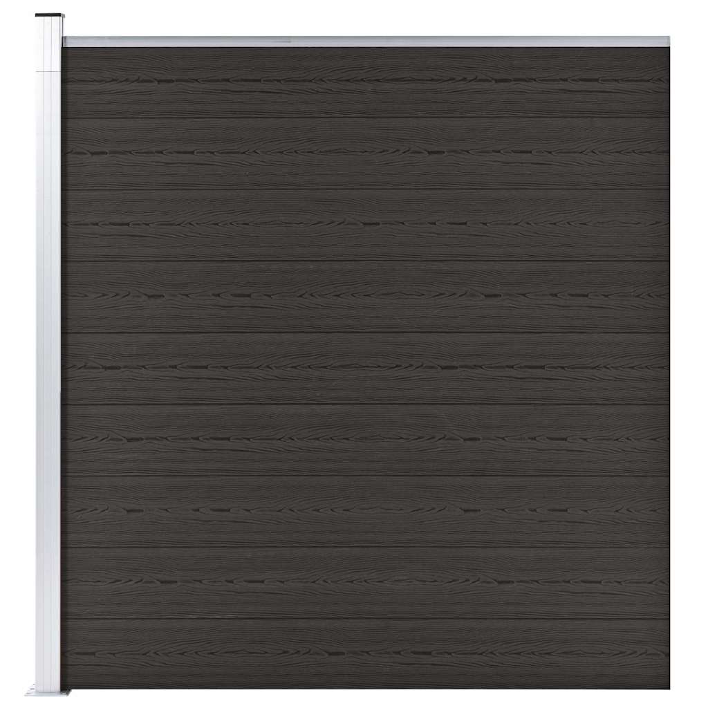 148973 vidaXL Fence Panel WPC 175x186 cm Black 3