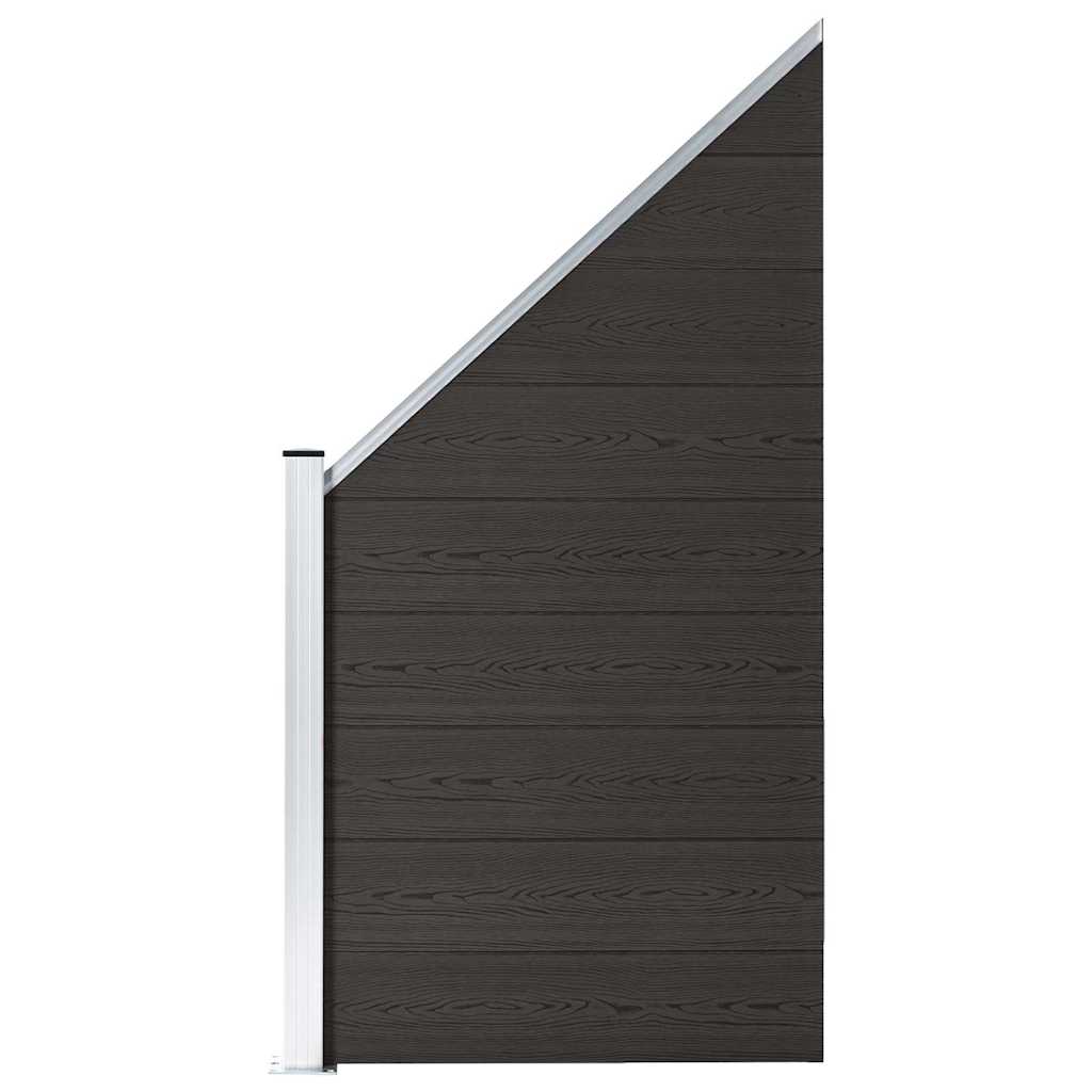 vidaXL Fence Panel WPC 175x186 cm Black