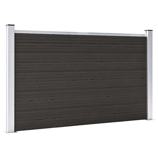 vidaXL Fence Panel WPC 180x105 cm Black 1