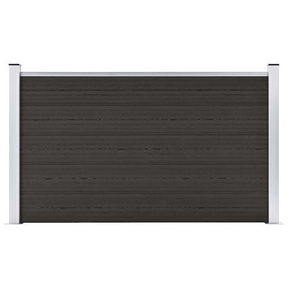 Fence Panel WPC 180x105 cm Black 1 section with 2 posts