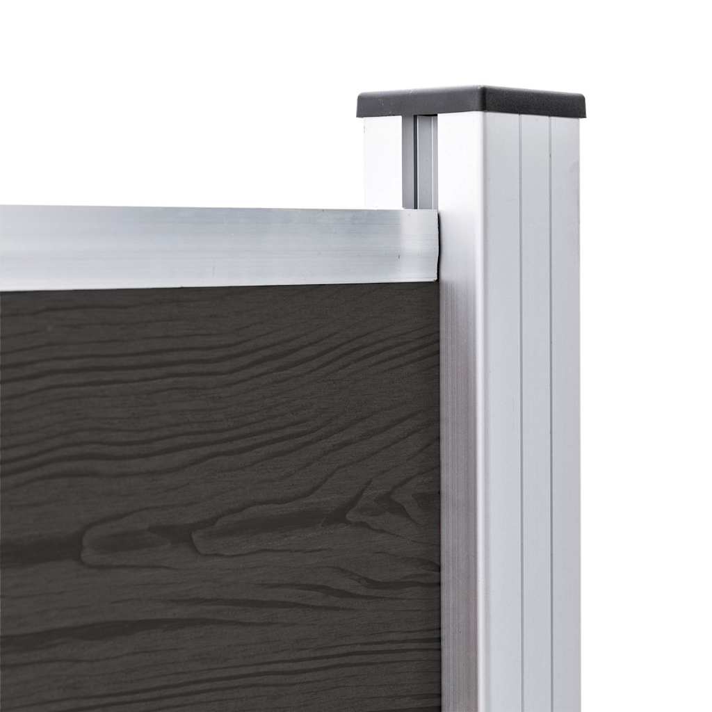 vidaXL Fence Panel WPC 180x105 cm Black 4