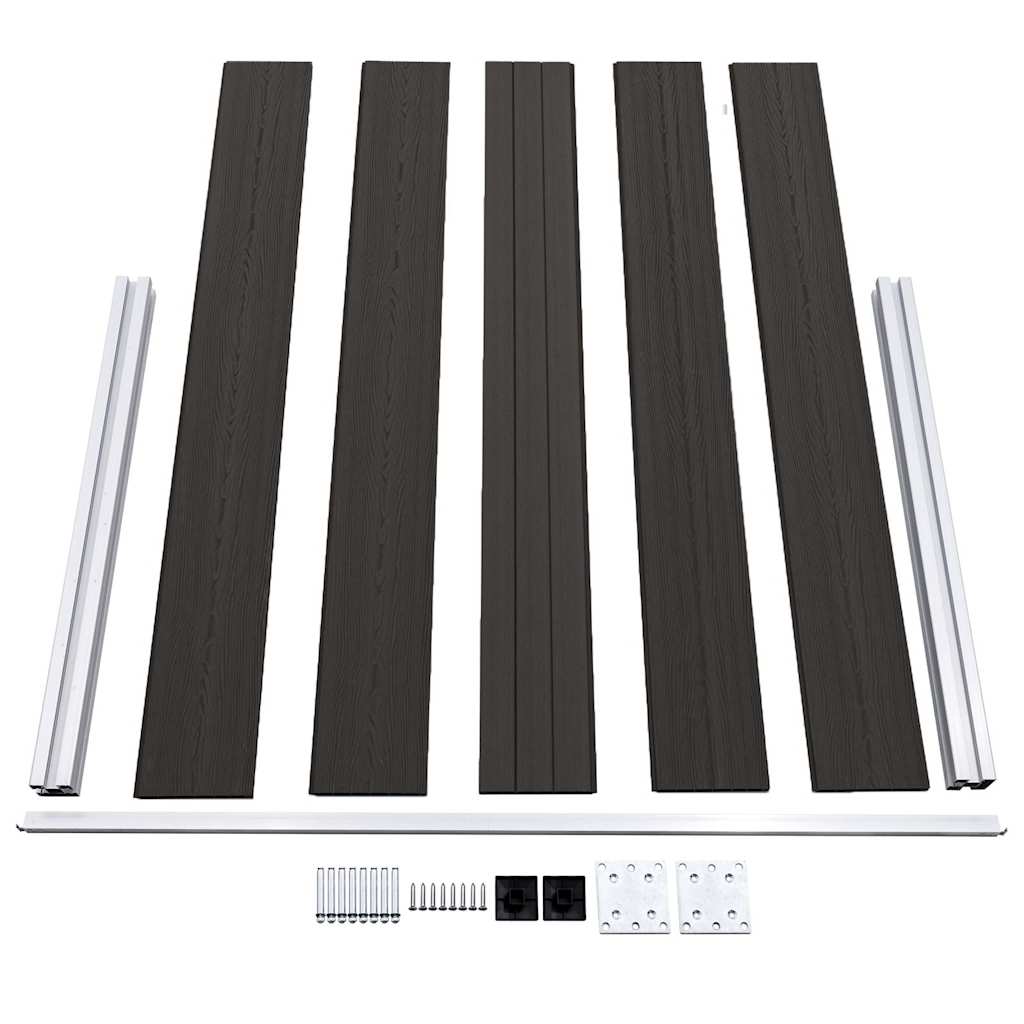 vidaXL Fence Panel WPC 180x105 cm Black 5