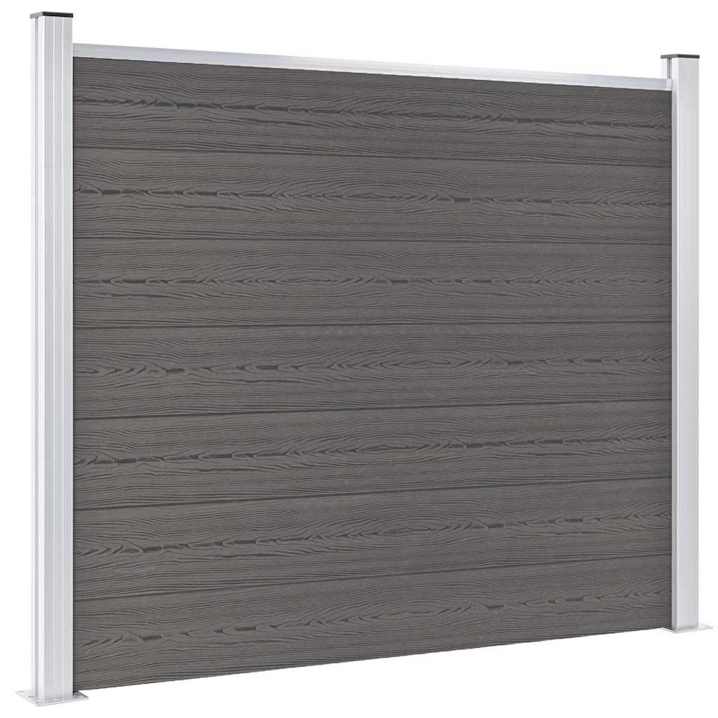 148982 vidaXL Fence Panel WPC 180x146 cm Grey 1