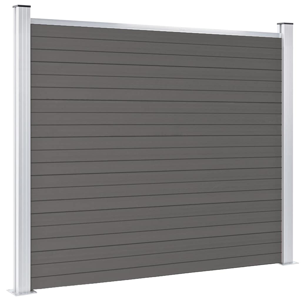 148982 vidaXL Fence Panel WPC 180x146 cm Grey 2