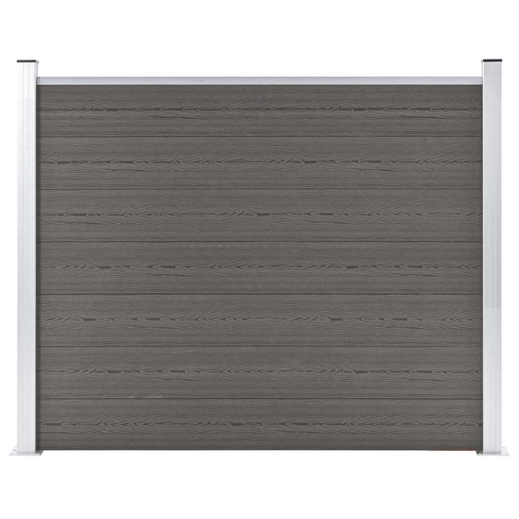148982 vidaXL Fence Panel WPC 180x146 cm Grey 3