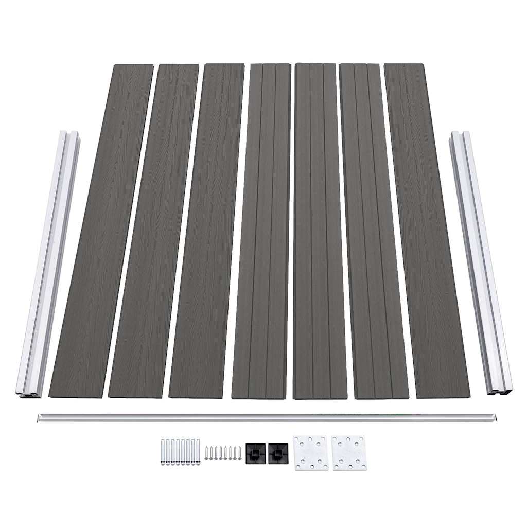 148982 vidaXL Fence Panel WPC 180x146 cm Grey 6