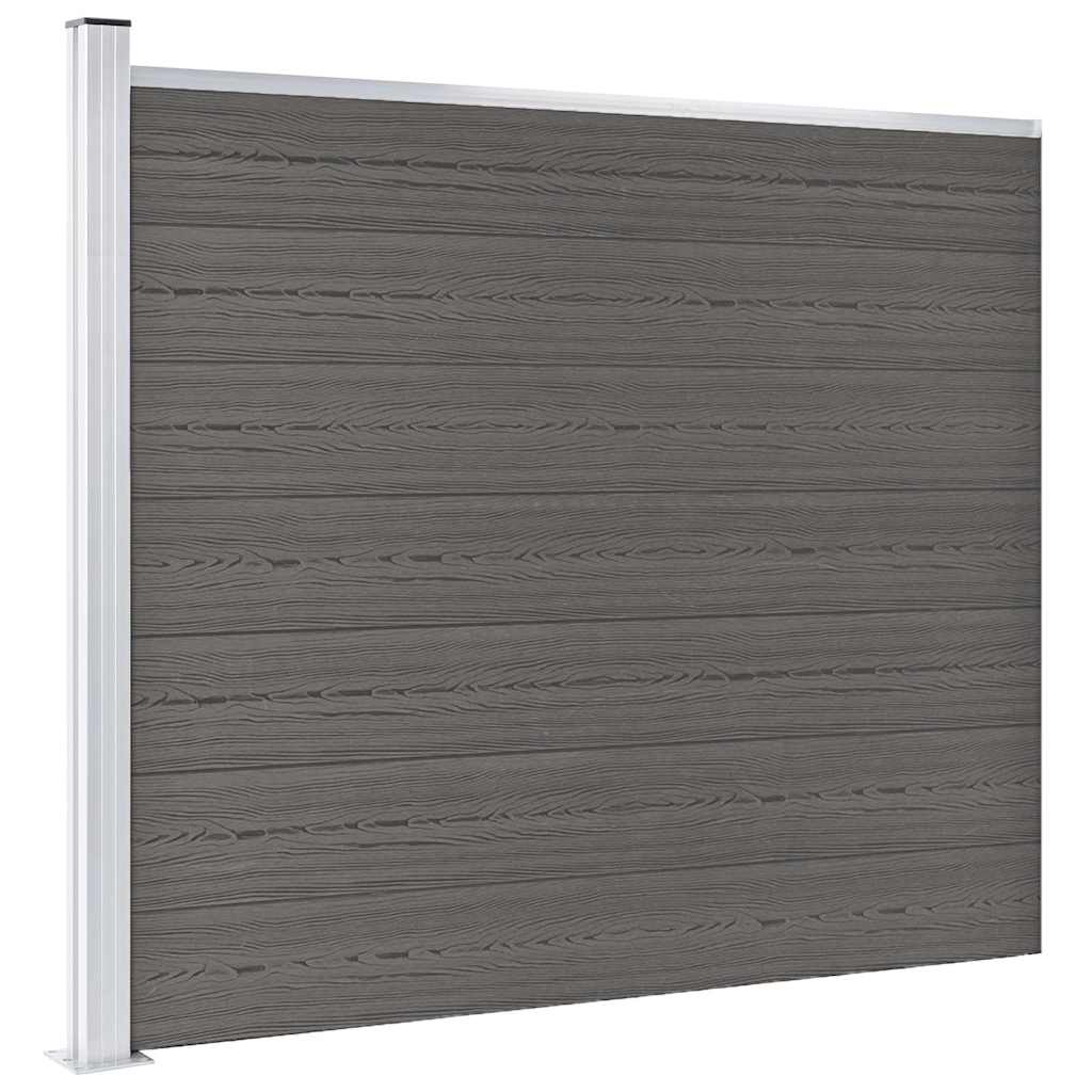vidaXL Fence Panel WPC 175x146 cm Grey 1
