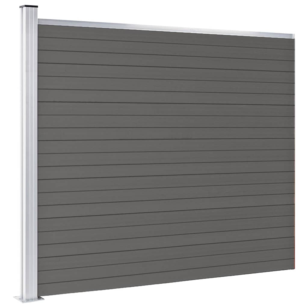 vidaXL Fence Panel WPC 175x146 cm Grey 2