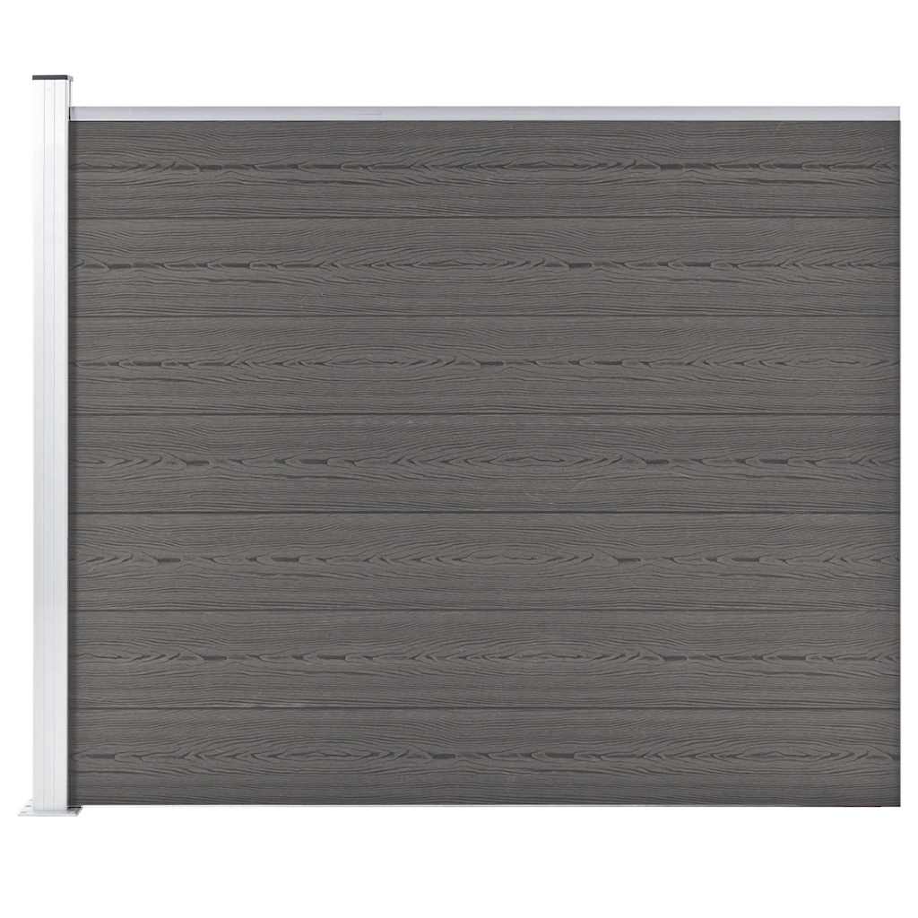 vidaXL Fence Panel WPC 175x146 cm Grey 3