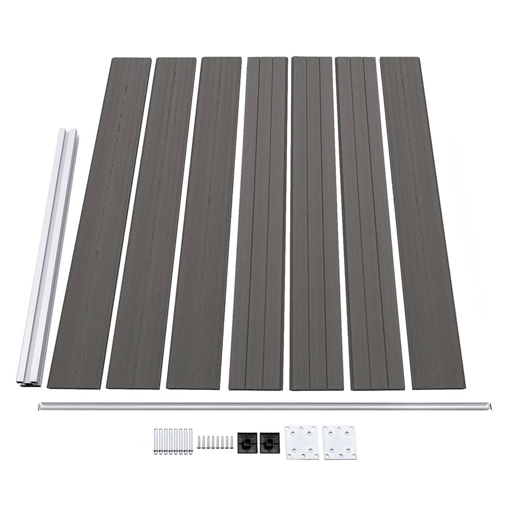 vidaXL Fence Panel WPC 175x146 cm Grey 6
