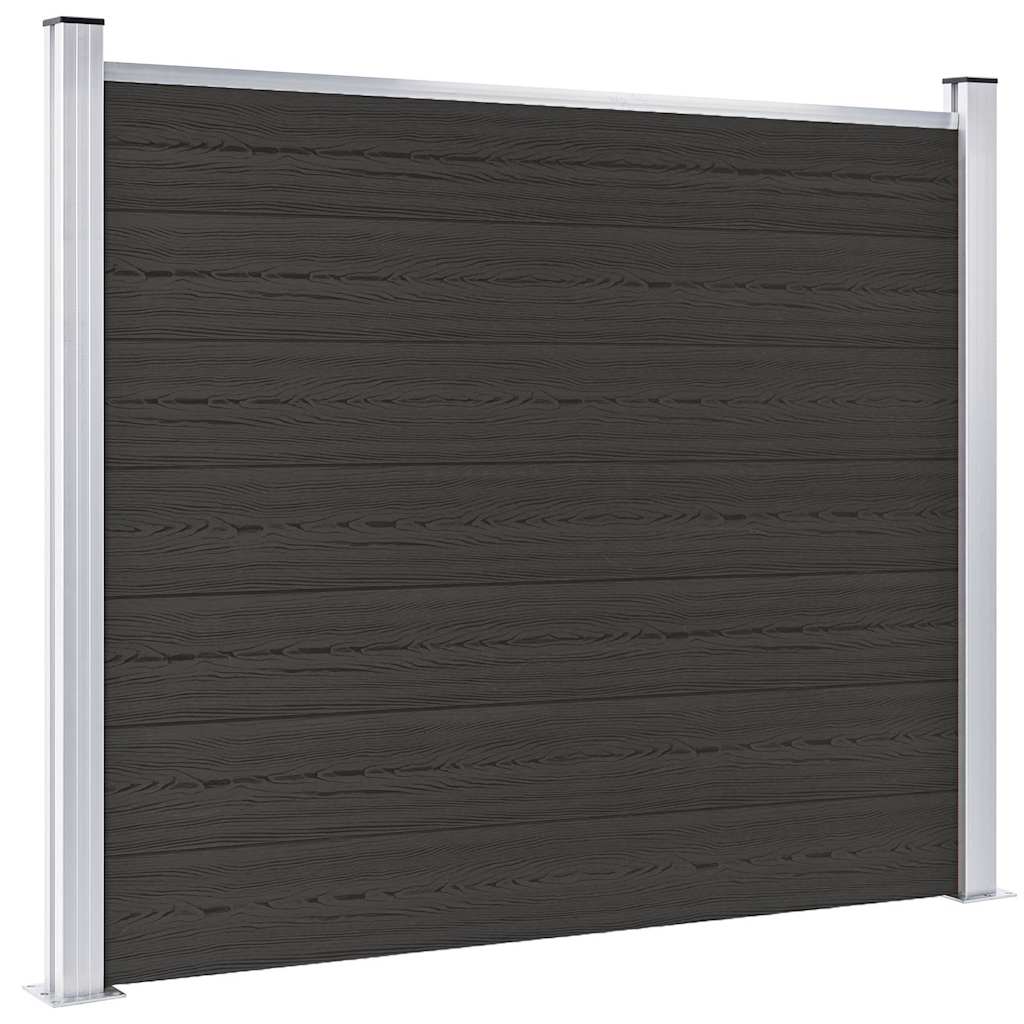 148984 vidaXL Fence Panel WPC 180x146 cm Black 1