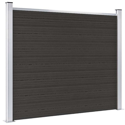 148984 vidaXL Fence Panel WPC 180x146 cm Black 1