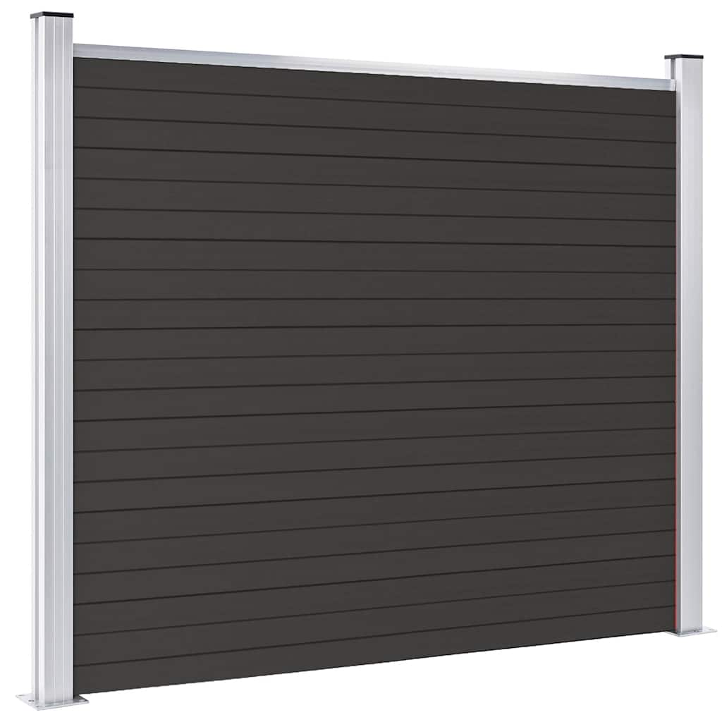 148984 vidaXL Fence Panel WPC 180x146 cm Black 2