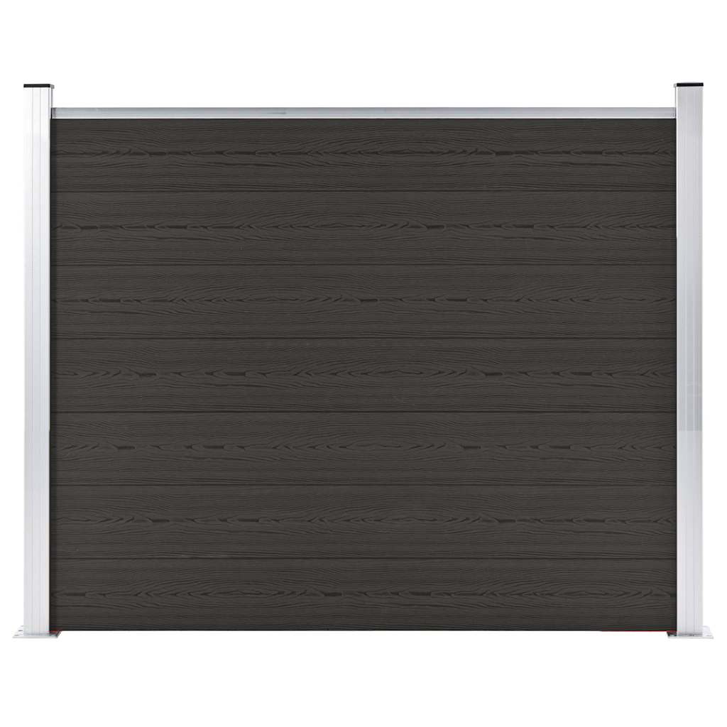 148984 vidaXL Fence Panel WPC 180x146 cm Black 3