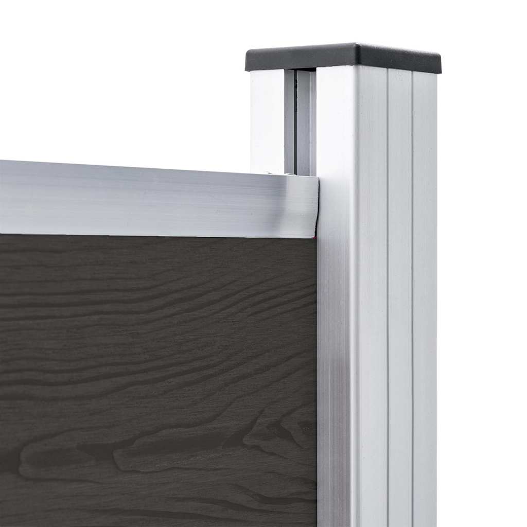 148984 vidaXL Fence Panel WPC 180x146 cm Black 4