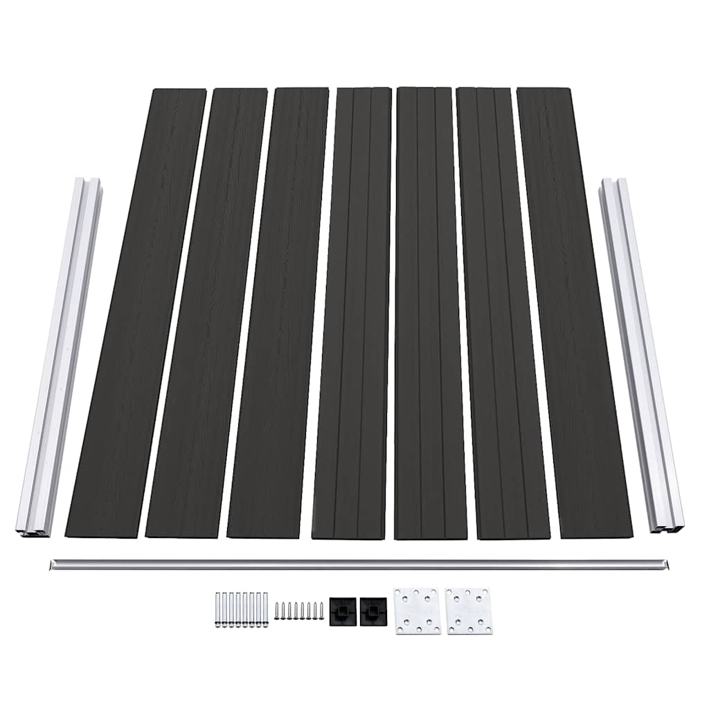 148984 vidaXL Fence Panel WPC 180x146 cm Black 6