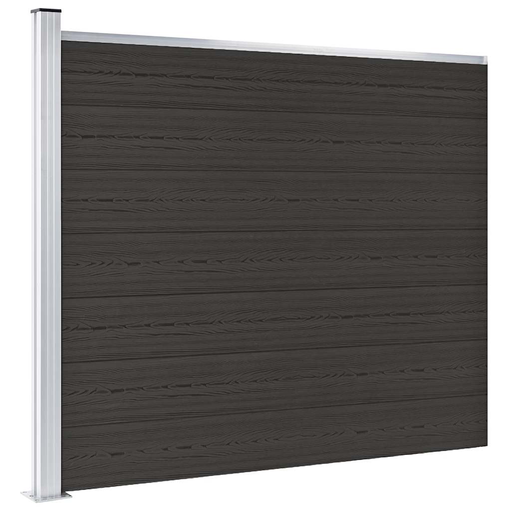 vidaXL Fence Panel WPC 175x146 cm Black 1