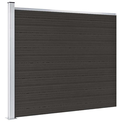 vidaXL Fence Panel WPC 175x146 cm Black 1
