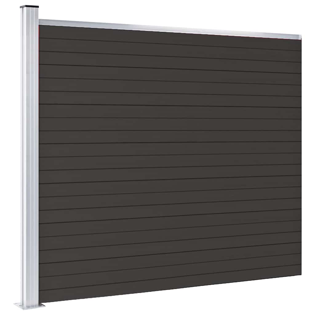 vidaXL Fence Panel WPC 175x146 cm Black 2