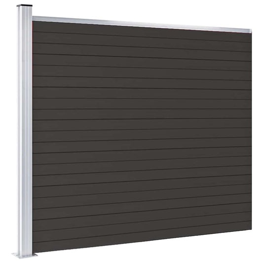 vidaXL Fence Panel WPC 175x146 cm Black 2