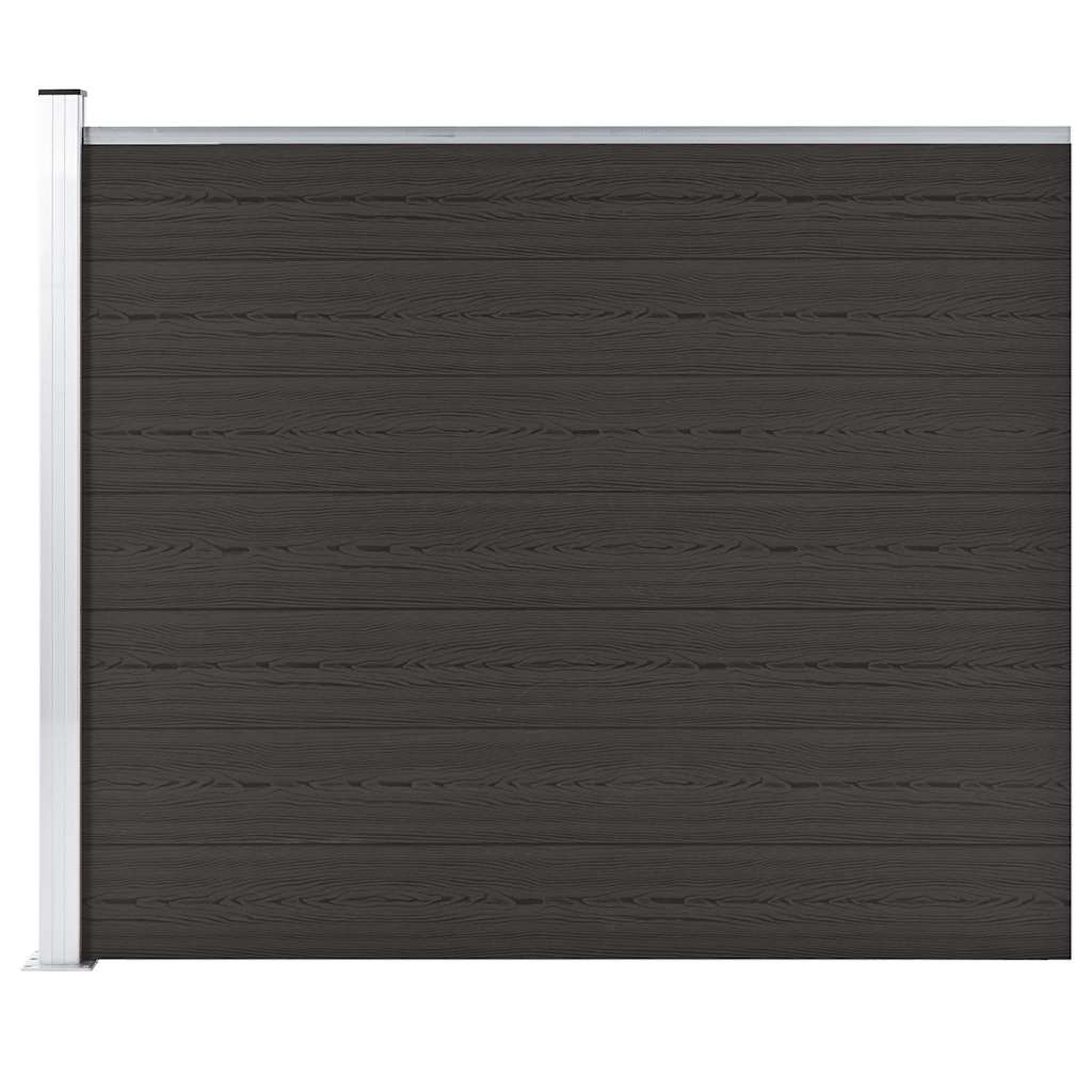 vidaXL Fence Panel WPC 175x146 cm Black 3