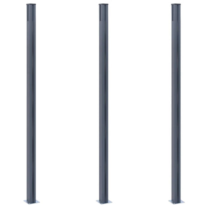 vidaXL Fence Posts 3 pcs Dark Grey 185 cm Aluminium 3