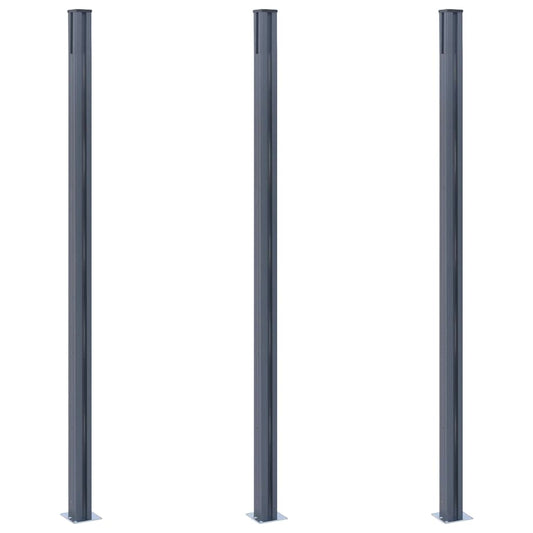 Fence Posts 185 cm Aluminium Dark grey